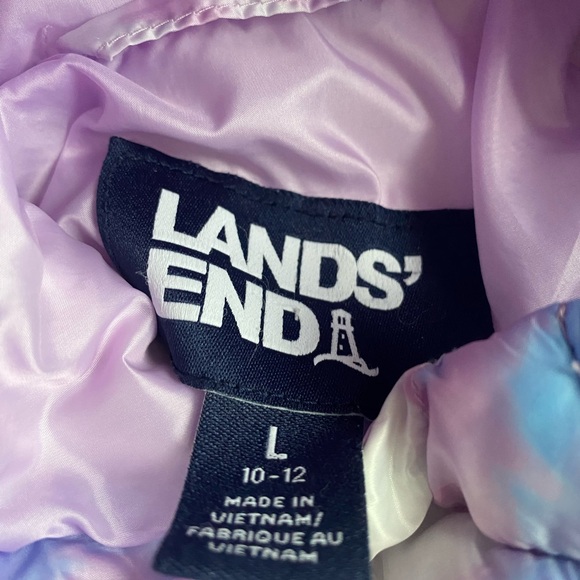Lands End girl puffy jacket- size L 10/12 - Picture 2 of 3